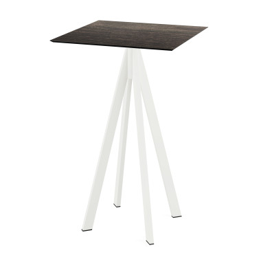 Mange debout Infinity avec piètement blanc + plateau hpl riverwashed wood 70x70 cm - Veba