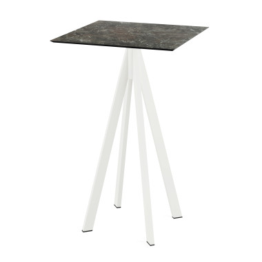 Mange debout Infinity avec piètement blanc + plateau hpl galaxy marble 70x70 cm - Veba