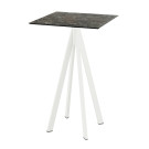 Mange debout Infinity avec piètement blanc + plateau hpl galaxy marble 70x70 cm - Veba