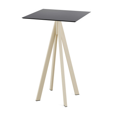 Mange debout Infinity avec piètement sable + plateau hpl noir 70x70 cm - Veba