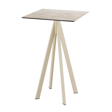 Mange debout Infinity avec piètement sable + plateau hpl moonstone 70x70 cm - Veba