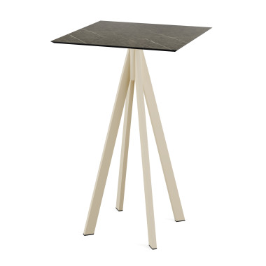 Mange debout Infinity avec piètement sable + plateau hpl midnight marble 70x70 cm - Veba