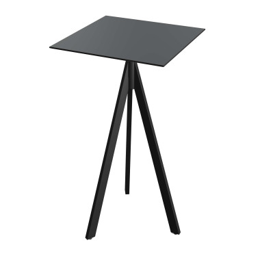 Mange debout Infinity avec piètement noir + plateau hpl noir 70x70 cm Infinity Tripod - Veba