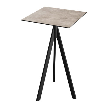 Mange debout Infinity avec piètement noir + plateau hpl moonstone 70x70 cm Infinity Tripod - Veba