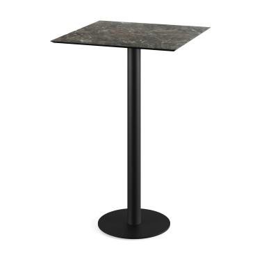Mange debout Urban avec piètementnoir + plateau hpl galaxy marble 70x70 cm - Veba