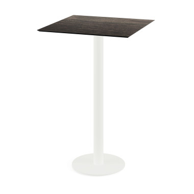 Mange debout Urban avec piètement blanc + plateau hpl riverwashed wood 70x70 cm - Veba