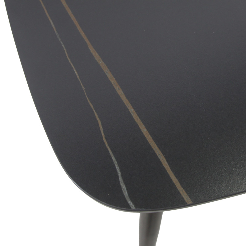 Table de terrasse 70x70x76 cm Pedro - Céramique wengé-noir - Veba
