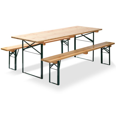 Ensemble de brasserie pliante avec table de 50 cm Fiesta - Vert/bois - Veba