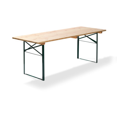 Ensemble de brasserie pliante avec table de 70 cm Fiesta - Vert/bois - Veba