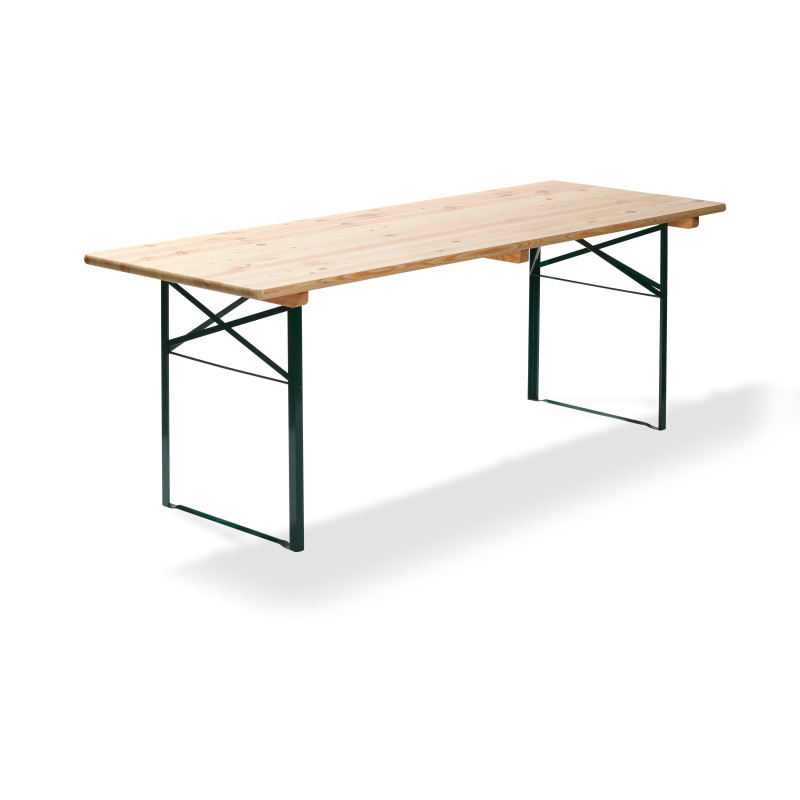 Ensemble de brasserie pliante avec table de 70 cm Fiesta - Vert/bois - Veba