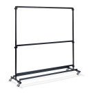 Grand porte-manteaux sans crochets - 192x60x200 cm Nordic - Martelite argenté - Veba