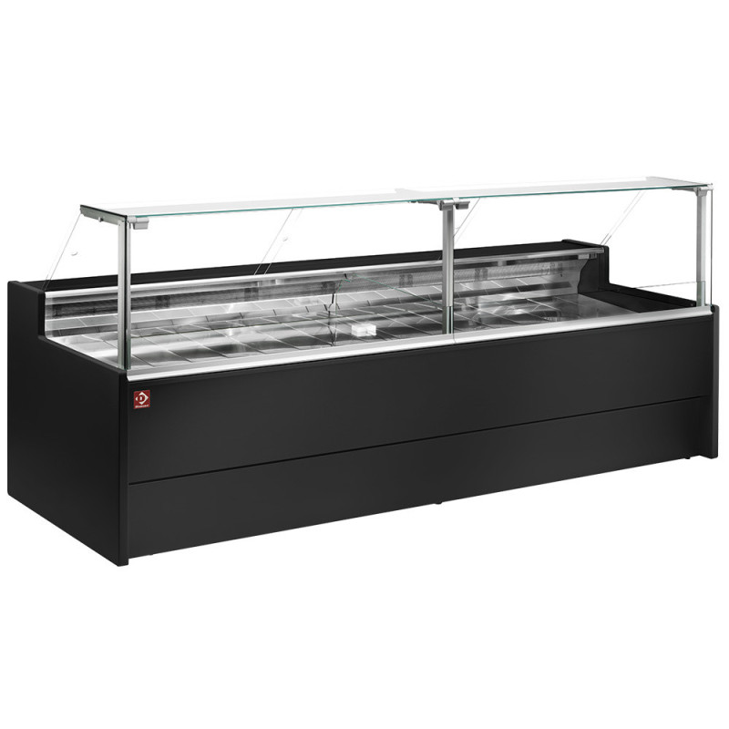 Comptoir vitrine réfrigéré à vitre droite avec réserve - Diamond  au meilleur prix sur Restock CHR