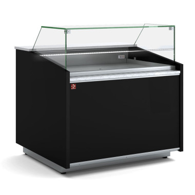 Comptoir vitrine neutre vitre basse avec réserve - Diamond  au meilleur prix sur Restock CHR