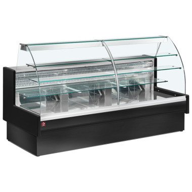 Comptoir vitrine réfrigéré vitre courbe noir - Diamond  au meilleur prix sur Restock CHR