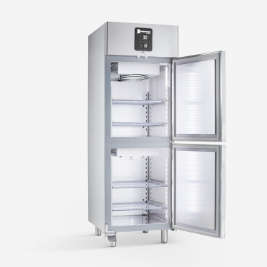 Armoire Réfrigérée Bi-Température 580L -15°C à -22°C Inox R290 2 Compartiments Dégivrage Automatique - Samaref  au meilleur prix