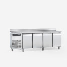 Table réfrigérée positive  473 litres 4 portes avec  dosseret   - Samaref  au meilleur prix sur Restock CHR