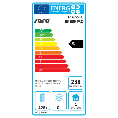 Réfrigérateur professionnel 620 Litres blanc avec contrôle numérique et dégivrage automatique - Saro  au meilleur prix sur Resto