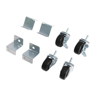 Roues pivotantes standard & freinées avec supports (paquet de 4) - Polar