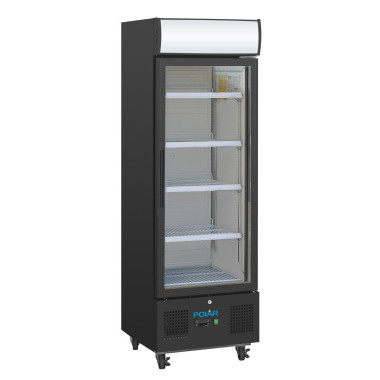 Vitrine réfrigérée positive avec caisson lumineux Série G 218L noire - Polar