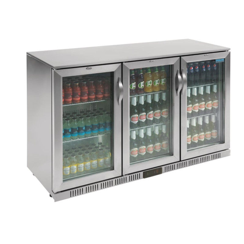 Arrière-bar trois portes pivotantes Série G inox 330L - Polar