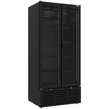 Vitrine ventilée positive 804 litres, 2 portes battantes, NOIRE - Diverso  au meilleur prix sur Restock CHR