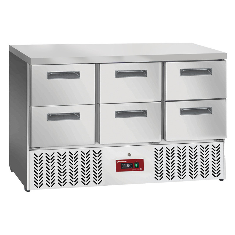 Table frigorifique , 6x 1/2 tiroirs GN 1/1 - Diamond  au meilleur prix sur Restock CHR