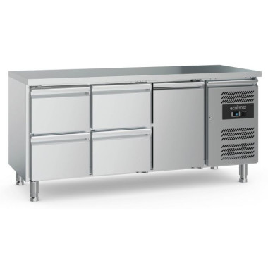 Table réfrigérée positive - 1 porte et 4 tiroirs - Ecofrost  au meilleur prix sur Restock CHR