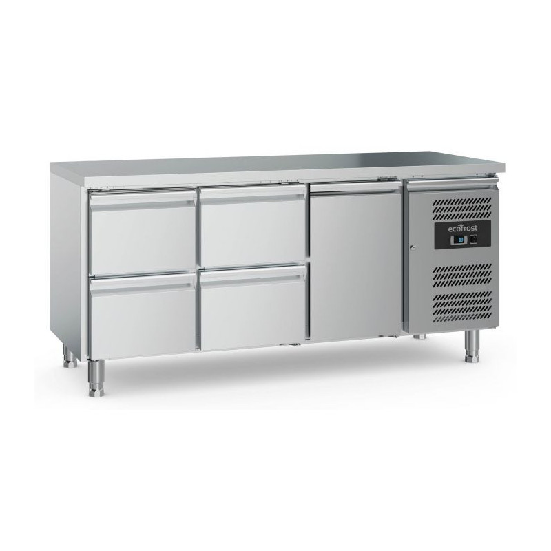 Table réfrigérée positive - 1 porte et 4 tiroirs - Ecofrost  au meilleur prix sur Restock CHR