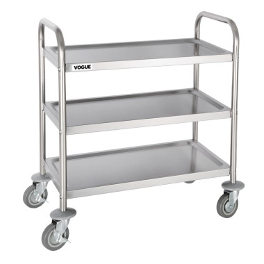 Chariot de débarrassage inox 3 niveaux petite taille - Vogue
