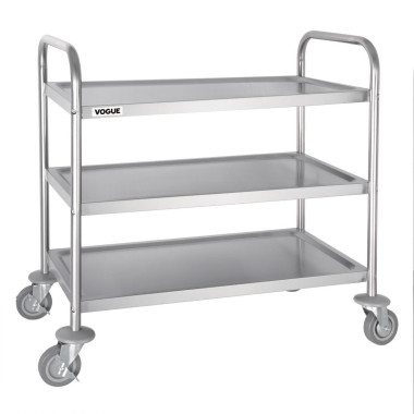 Chariot de débarrassage en acier inoxydable 3 niveaux - Vogue