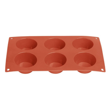 Plaque de 6 moules à gâteau rond en silicone - Vogue