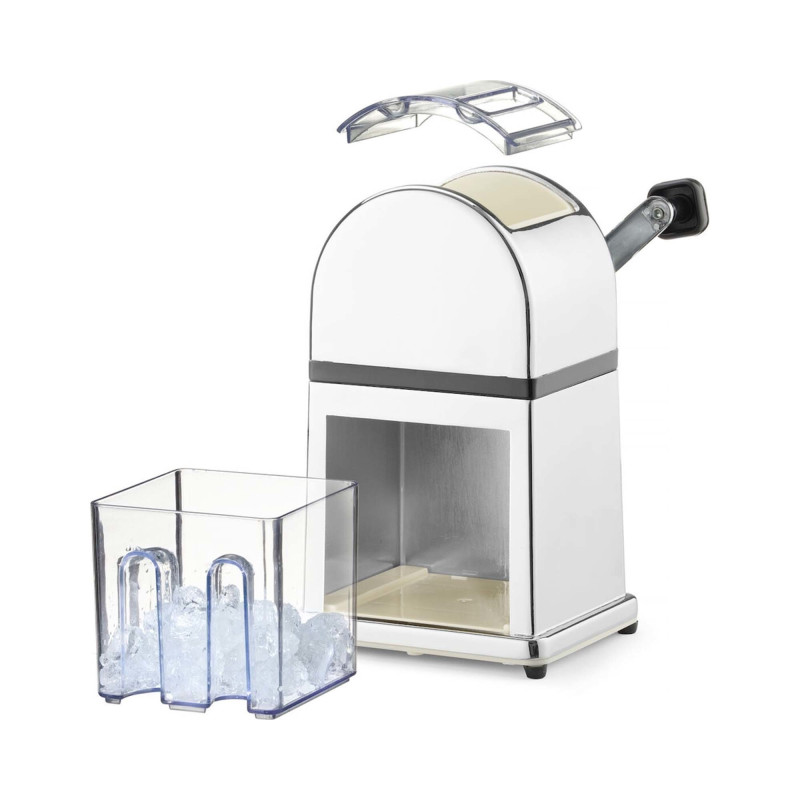 Broyeur de glace en alliage de zinc chromé avec conteneur en plastique et pelle - 140x160x(h)270mm - Finedine  au meilleur prix 