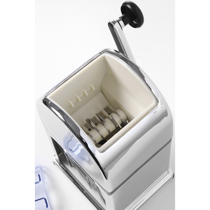Broyeur de glace en alliage de zinc chromé avec conteneur en plastique et pelle - 140x160x(h)270mm - Finedine  au meilleur prix 