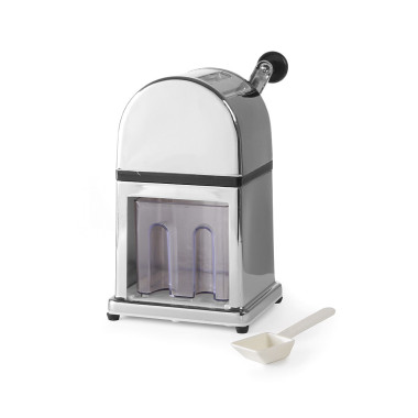 Broyeur de glace en alliage de zinc chromé avec conteneur en plastique et pelle - 140x160x(h)270mm - Finedine  au meilleur prix 