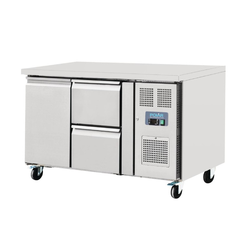 Table réfrigérée 1 porte 2 tiroirs 228L Série U - Polar