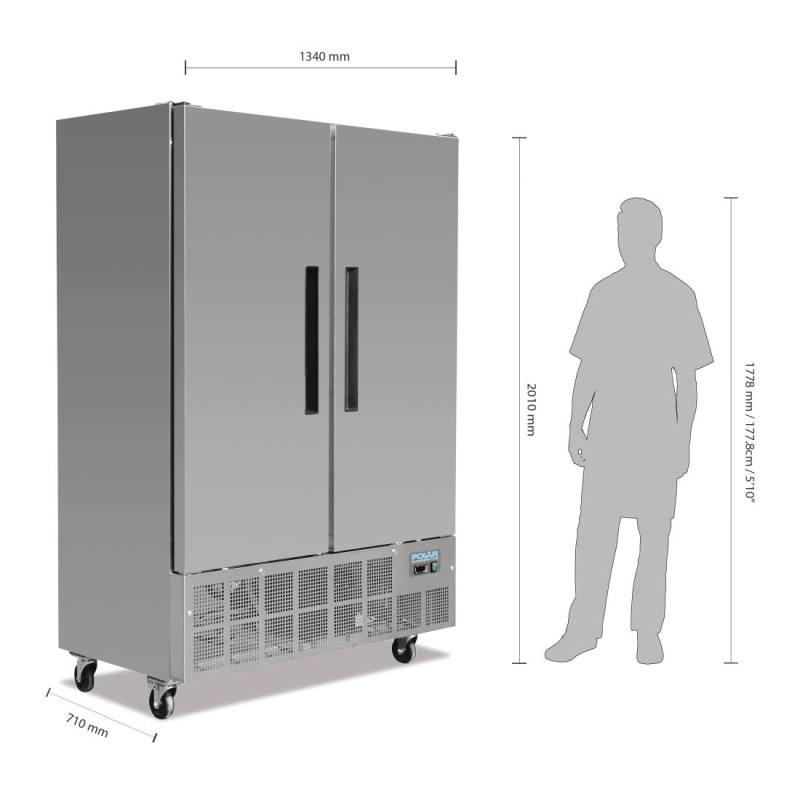Armoire réfrigérée négative 2 portes 960L Série G - Polar