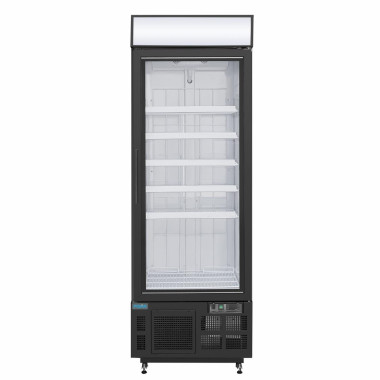 Vitrine réfrigérée négative avec caisson lumineux Série G 412L noire - Polar