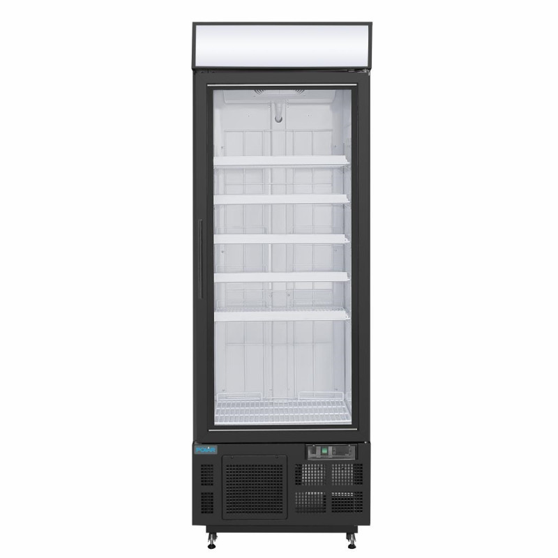 Vitrine réfrigérée négative avec caisson lumineux Série G 412L noire - Polar