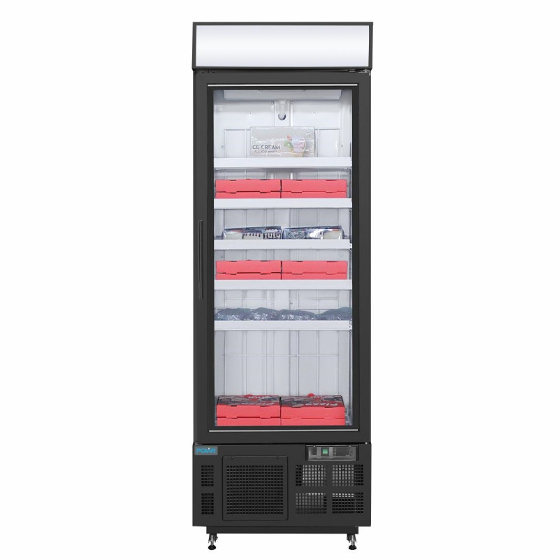 Vitrine réfrigérée négative avec caisson lumineux Série G 412L noire - Polar