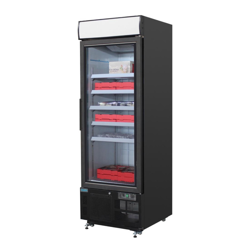 Vitrine réfrigérée négative avec caisson lumineux Série G 412L noire - Polar