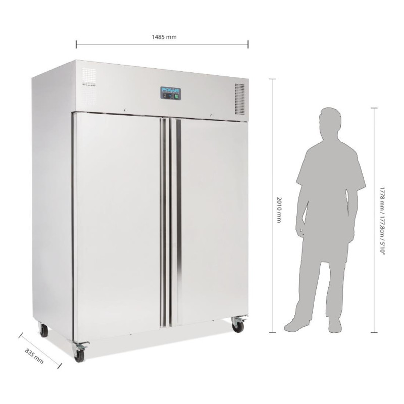 Armoire réfrigérée négative GN 2 portes 1300L Série U - Polar