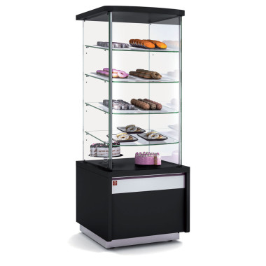Meuble neutre avec vitrine de présentation haute ? noir - Diamond  au meilleur prix sur Restock CHR