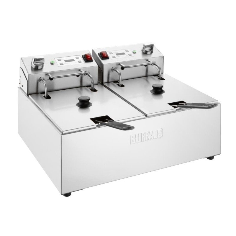 Friteuse électrique double avec minuterie 2x5L - Buffalo