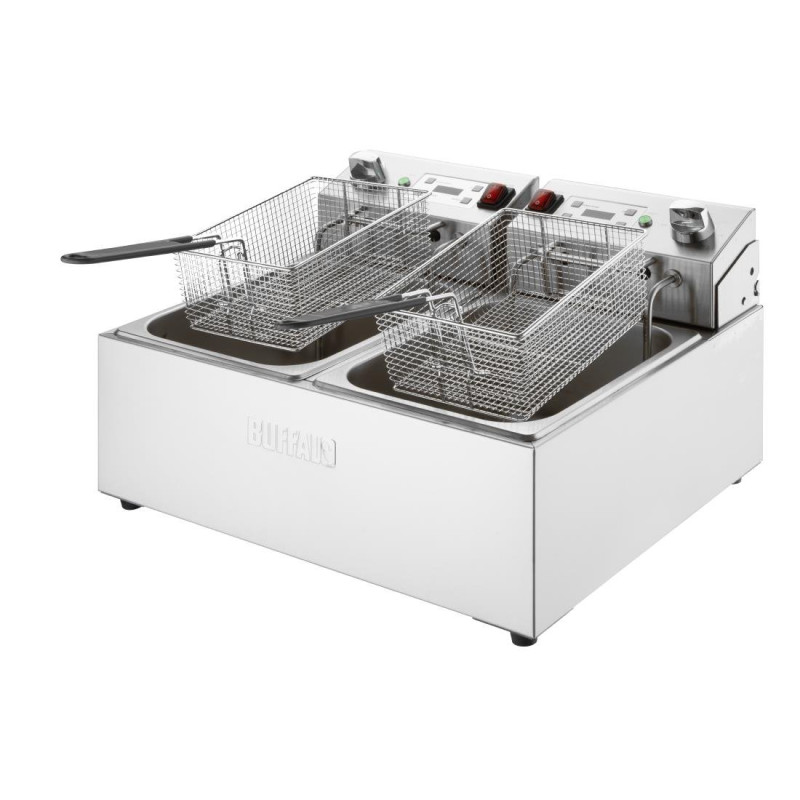 Friteuse électrique double avec minuterie 2x5L - Buffalo