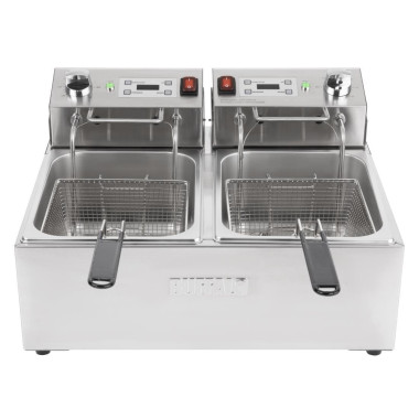Friteuse électrique double avec minuterie 2x5L - Buffalo