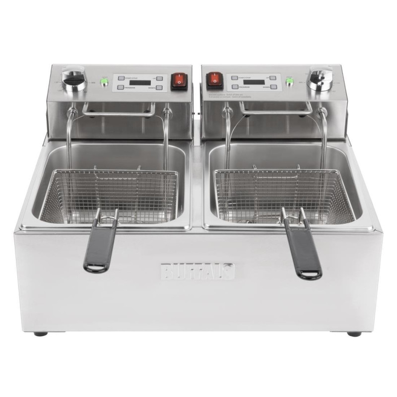 Friteuse électrique double avec minuterie 2x5L - Buffalo