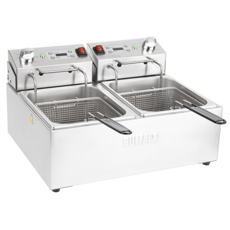 Friteuse électrique double avec minuterie 2x5L - Buffalo