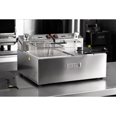 Friteuse électrique double avec minuterie 2x5L - Buffalo