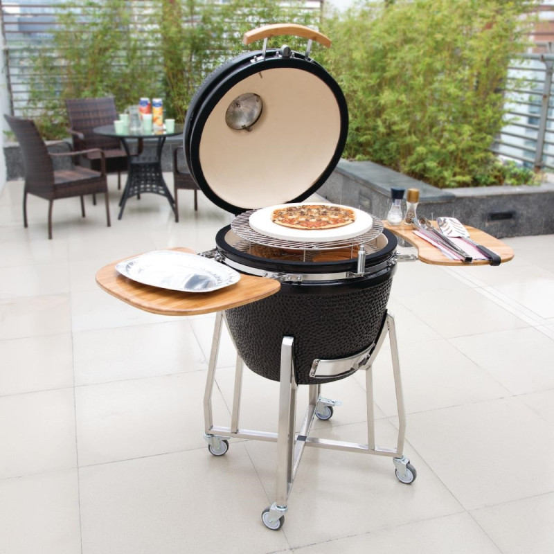 Barbecue kamado sur chariot avec tablettes - Buffalo