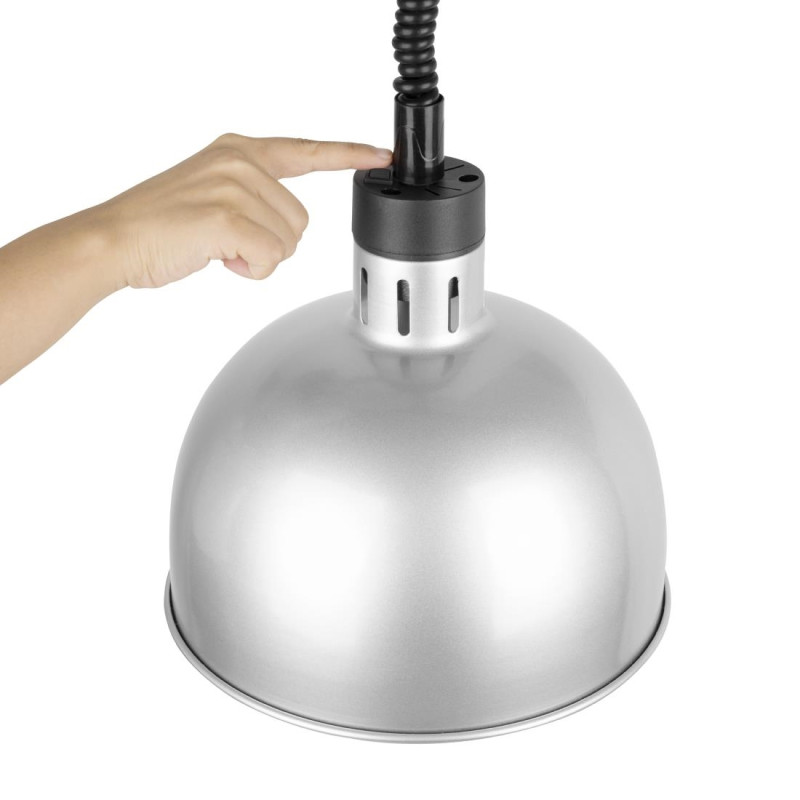 Lampe chauffante dôme rétractable finition métal brossé - Buffalo